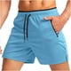 thumbnail image 1 of pstuiky Pantalones cortos para hombre, Pantalones cortos deportivos de color liso para hombre, de malla transpirable para entrenamiento de fitness, para playa, con bolsillos y cremallera., 1 of 4