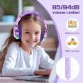 QearFun Kids Headphones With Microphone - 85/94dB Volume Limit, Foldable Design