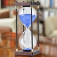 thumbnail image 6 of Hovilon Sandglass 30 Minutes Timer Hourglass for Ornament Decoration Xmas New Year Birthday Tea Coffee Table Book Shelf School Game Wooden Frame Sand Timer(Blue Sand), 6 of 7