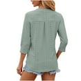 thumbnail image 3 of ZyeKqe Blouse for Women Dressy Casual 3/4 Sleeve Tops V Neck Shirts Ladies Loose Summer Tunic, 3 of 6