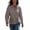 Khaki, variant on Womens Blouses Striped Button Down Collared Long Sleeve Peplum Hem