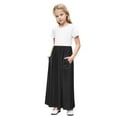thumbnail image 2 of NJDVHB Robe d'Été pour Tout-Petit, Robe de Plage pour Fille Tout-Petit, Robe de Fête pour Filles, Robe Longue Décontractée Unie à Manches Courtes avec Poche Extensible, Noir, 160, 2 of 5