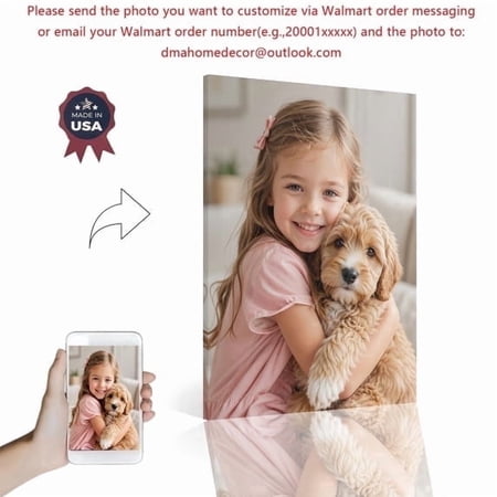 Personalized Photo Print Custom Framed Canvas Wall Art 8x8 Inch, Home Wall Decor Gift for Family Pet Wedding Christmas Birthday Anniversary
