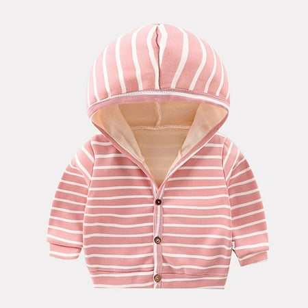 

Vikakiooze Toddler Kids Gril Boy Cute Ear Buttons Solid Thick Hooded Coat Warm Outwear