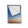 thumbnail image 2 of Landscape Soft Flannel Fleece Blanket, City at Night Time Twilight Skyline Panoramic View over Mountaintop Print, Cozy Plush for Indoor and Outdoor Use, 50" x 70", Brown Orange Blue, by Ambesonne, 2 of 6