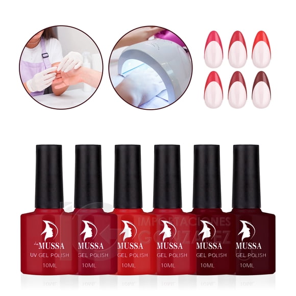 Esmaltes para uñas Mussa Gama de Gelish Semipermanente 10 ml x 6 unidades UV Gama F