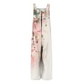 thumbnail image 5 of UPPADA Women's Summer Square Neck Jumpsuits Boho Wide Leg Overalls Casual Floral Print Rompers Beach Outfits with Pockets Vacation Outfit Pink,S, 5 of 7