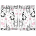 thumbnail image 2 of Cute Panda Sloth Kitchen Curtains Cafe Curtains Washable Short Curtains for Small Window Bathroom Farmhouse Kitchen Basement Half Window Curtain, 27 x 24 inch Length, 2 Panels, 2 of 6