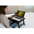 thumbnail image 2 of Sofia + Sam Multi-tasking Laptop Bed Tray - Left Handed - Walnut, 2 of 7