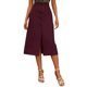 thumbnail image 1 of Falda midi elegante de color liso y cintura alta para mujer: corte recto, sin elástico, poliéster, adecuada para la oficina o para llevar de forma informal, 1 of 8