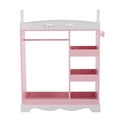 thumbnail image 4 of Tcbosik Pink Wardrobe Closet with Mirror, Small Cute Closet Organizer with Hanging Rod, Side Hooks and Storage Shelves, 33.5"L x 13.4"W x 43.9"H, 4 of 5