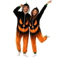 thumbnail image 4 of Y-Sunset Unisex Adult Halloween Rompers, One Piece Pajamas, Overall Halloween Flannel Hooded Onesie Sleepwear Jumpsuit, 4 of 4