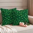 thumbnail image 2 of Green Shamrock Outdoor Waterproof Pillow Covers, St. Patrick's Day Spring Lucky Vintage Decorative Square Throw Pillowcase Sofa Cushion Sham for Patio/Couch/Chair, 26"x26" 2 Pack, 2 of 8