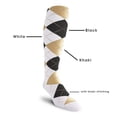 thumbnail image 2 of Golf Knickers Colorful Knee High Argyle Cotton Socks For Men Women and Youth - YYY: White/Black/Khaki - Youth, 2 of 2
