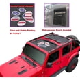 thumbnail image 2 of Shadeidea Jeep Wrangler Sun Shade JL 4 Door Top Sunshade, Front & Rear -(Black Mesh Screen Sunblock Cover, NO FADED Pug) Cover JLU (2018-Current), UV Blocker -10 Years Lasting, 2 of 7