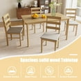 thumbnail image 3 of 5 Pieces Solid Wood Indoor Modern Rectangular Dining Table Set for 4, Dining Table with 4 Back Chairs, Kitchen Table and Chairs Set for Kitchen Bar Living Room Breakfast, Natural, 3 of 9