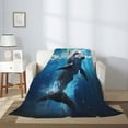 thumbnail image 2 of Sikiie Ice Blue Ocean Cute Dolphin Cozy Flannel Fleece Throw Blanket: Lightweight & Thick for All Seasons - Perfect for Women, Men, & Kids"50"x40", 2 of 6