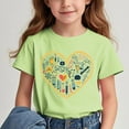 thumbnail image 2 of Virmaxy (3-15y) Boys Girls Opening Season Trendy Tops Kids Letter Printing T-Shirt Spring Summer Short-Sleeved Round Neck Pullover Bottoming Shirt Green-3 11 Years, 2 of 5