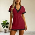 thumbnail image 4 of Naittoop Sleep Shirts for Women Short Sleeve Night Shirts for Sleeping Pullover Nightgown Soft Nightdress, 4 of 5