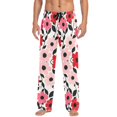 thumbnail image 7 of FORMRS Mens Pajama Pants with Pockets Sleepwear Lounge Bottoms Sizes S-2XL, Pink and Red Flowers, 7 of 7