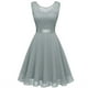 thumbnail image 1 of Sonducket Vestido de mujer Color sólido Encaje Empalme Fiesta Citas Retro Swing Vestidos Mezcla de algodón Moda Ropa casual M Blanco Vestidos METRO Hellgrün, 1 of 6