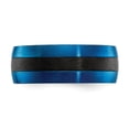 thumbnail image 4 of Primal Steel Stainless Steel Black Carbon Fiber with Brushed Blue IP-plated 8mm Band, 4 of 8