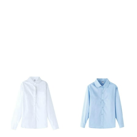Wijhcboe 2 Pack Wear Dance Bra Tops for Girls Button White Tops Girls Sweatshirts for Kids Girls Size 14 Baby Formal Chlidren Shirts Girls Plane Shirts Blouse Kids Boys Girls Birthday Girl Shirt 7 T