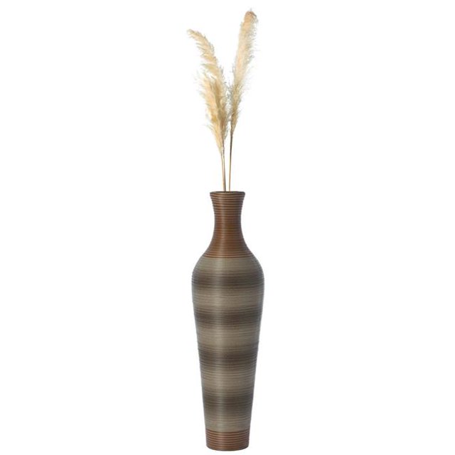 11.75 x 39.25 in. Tall Standing Artificial Rattan Floor Vase for Home Decor, Brown