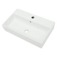 thumbnail image 5 of 21"×12"×5" White Ceramic Rectangular Wall-mounted Bathroom Sink with Single Faucet Hole and Overflow Hole, 5 of 10