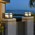 thumbnail image 1 of Round Waterproof Led Black Modern Solar Fence Post Lights Pillar Light, 1 of 5