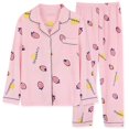 thumbnail image 1 of Pijamas bonitos de algodón para mujer, camisetas de manga larga y pantalones con bolsillos, ropa informal de estar por casa con lunares., 1 of 5