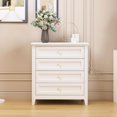 thumbnail image 4 of Glavbiku Mid-Century Solid Wood 4 Drawer Nightstand Dresser,Storage Cabinet in Bedroom,Adult,White, 4 of 14