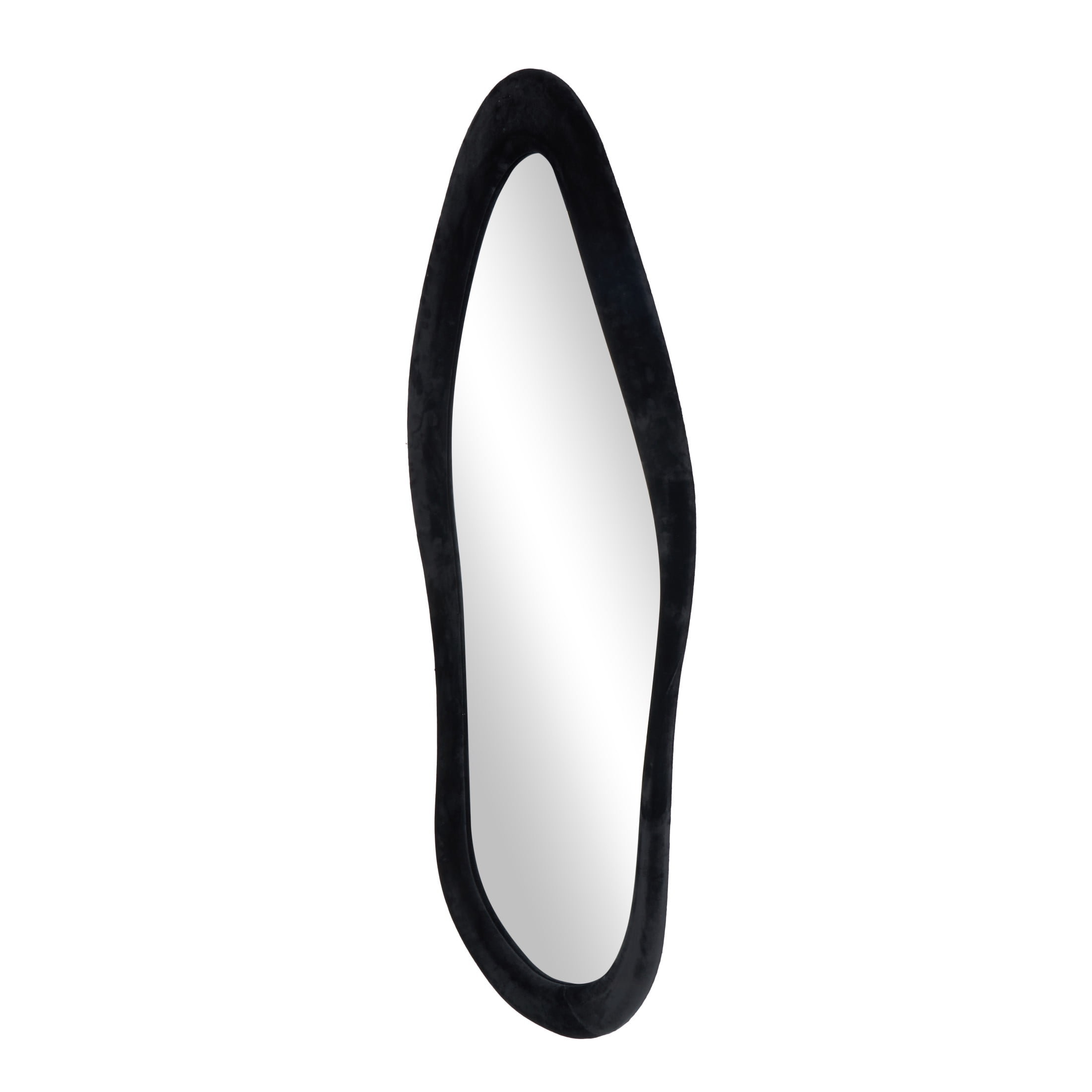 DecMode 26" x 65" Black Wavy Abstract Wall Mirror