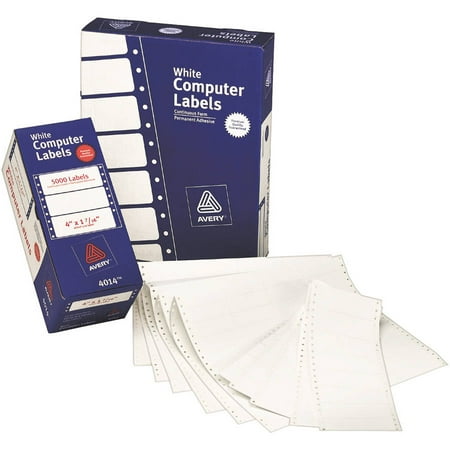 Avery Continuous Form White Computer Labels for Pin-Fed Printers 4013, 3-1/2