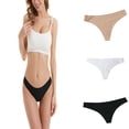 thumbnail image 1 of Culottes Sans Coutures pour Femmes Culottes pour Femmes Lot de 3 String en Soie Uni Décontracté Sans Coutures Confortable Ultra Mince Taille Basse Sans Coutures, 1 of 2