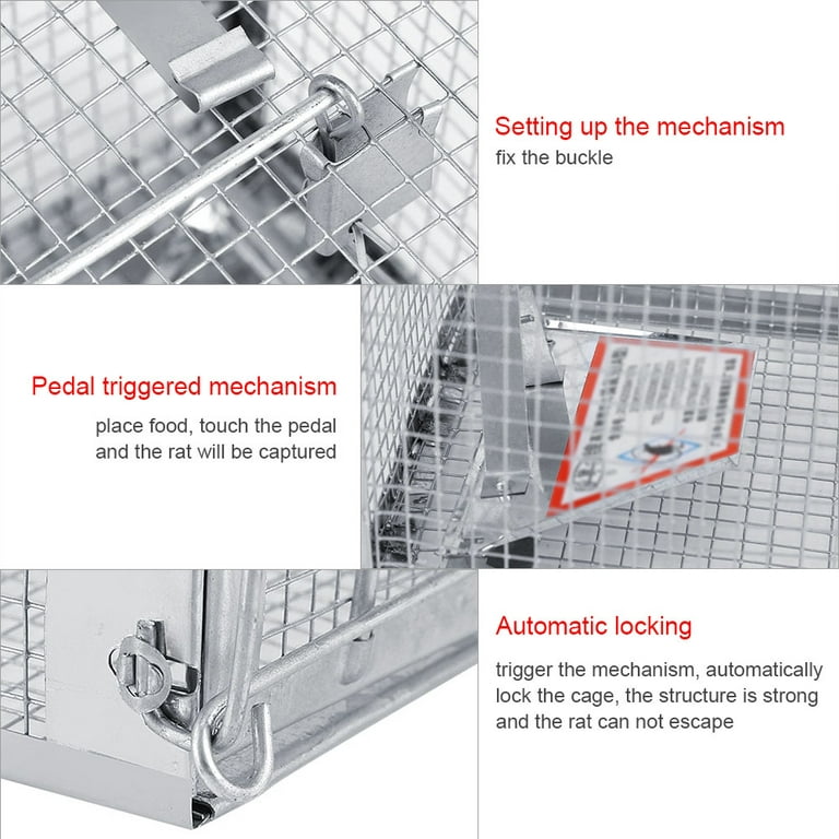 KOCASO Live Animal Trap Cage, Foldable Heavy Duty Humane Rat Trap for  Indoor and Outdoor, Large Metal Mouse Trap for Squirrel Gopher Chipmunk  Mice