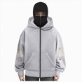 thumbnail image 2 of Towmus Christmas Sweatshirts for Women Balaclava Hoodie Double Hooded Full Zip UP with Built-In Eye Mask, 2 of 4