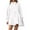 White, variant on BSDJILFG Sweatshirt Dresses for Women Plus Size Casual Solid Color Long Sleeve Loose Fit Crewneck Shirts Mini Dress Hot Sales