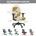 thumbnail image 5 of FKELYI Sunflower Dragonfly Print Soft Office Chair Slipcover Anti-Dust Removable Computer Chair Slipcovers with 2 Pcs Arm Rest Covers Furniture Protector, 4 Pcs Set, 5 of 7