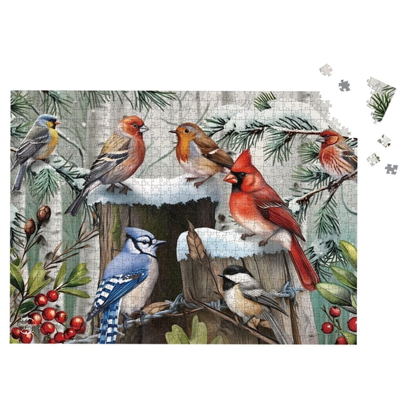 Briarwood Lane Winter Jigsaw Puzzle 1000 Pieces Adult Finished Size 29.5x19.68 Winter Woodland Birds Puzzle For Game Night