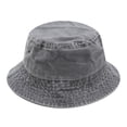 thumbnail image 2 of Washed Cotton Bucket Hats Packable Summer Outdoor Cap Travel Beach Sun Hat Plain Colors for Men Women, 2 of 7