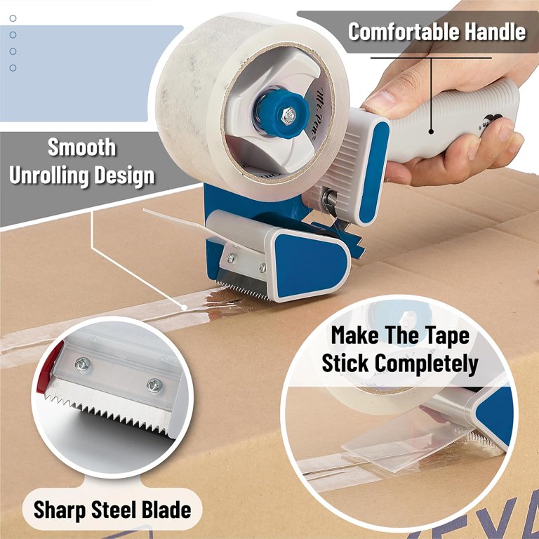 Mr. Pen - Packing Tape Dispenser Gun 2-Inch, 2 Pack With 2 Rolls Tape, Heavy Dut
