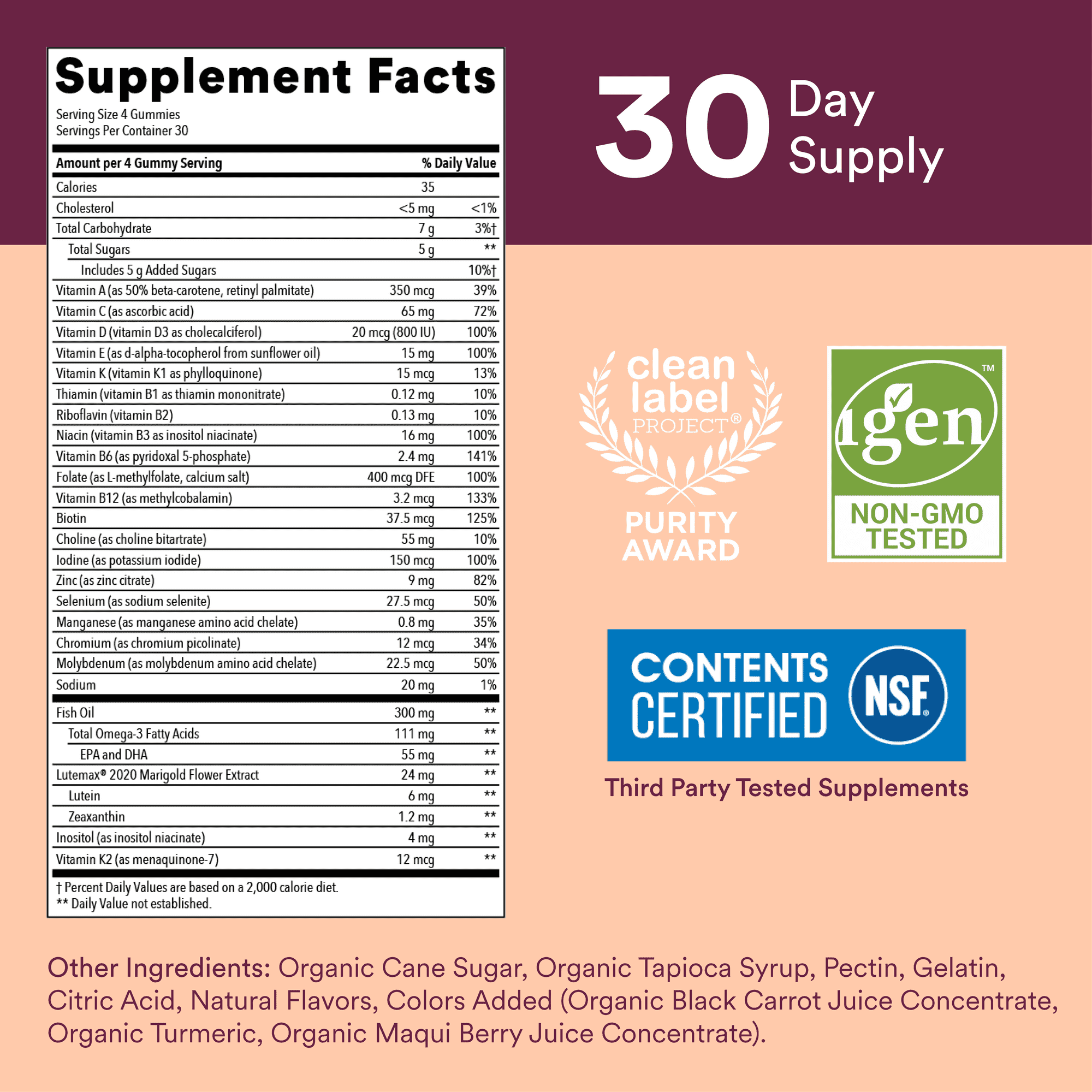 SmartyPants Teen Girl Multivitamin Gummies, Biotin, DHA, 120 Ct (2-Pack)
