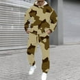 thumbnail image 2 of SNOWSONG Mens Sweatsuit, Men's Casual Fashion Loose 3D Camouflage Print Sweatshirt and Sweatpants Suit, Big and Tall Track Suits, Tracksuits for Men Set, Winter Sweatsuits Khaki L, 2 of 4