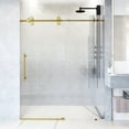 thumbnail image 2 of VIGO Elan 56 to 60 in. W x 74 in. H Sliding Frameless Shower Door in Matte Brushed Gold with 3/8 in. (10mm) Fluted Glass, 2 of 14