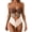 Coffee & White, variant on Swimsuit for Women Ring Linked Monokini Bathing Suit Cutout Swim Suit Coffee & Red S
