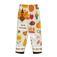 thumbnail image 5 of Disketp Thanksgiving Print Women'S Comfy Pajama Pants Casual Drawstring Palazzo Lounge Wide Leg Pants, 5 of 9