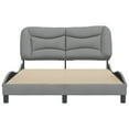 thumbnail image 3 of vidaXL Bed Frame with Headboard Light Grey 137x190 cm Fabric, 3 of 5