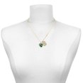 thumbnail image 2 of Delight Jewelry Silver-tone Lime Green Zebra Print Heart - Large Goldtone Crystal Initial - B - Charm Necklace, 17.5"+2", 2 of 4
