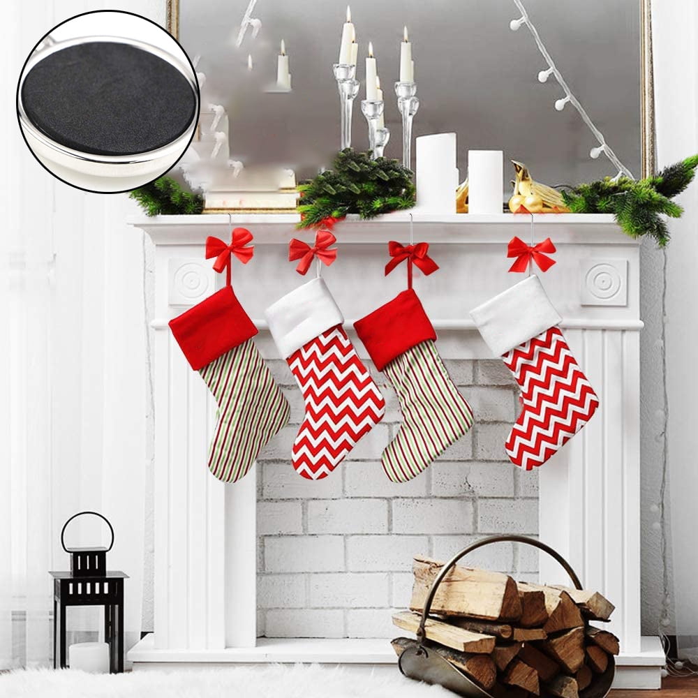 Three red christmas stockings hanging on fir twig Shower Curtain Fabric & 12hook 